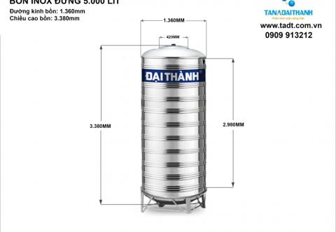 Bồn nước inox Đại Thành 5000l
