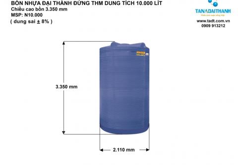 Bồn nước nhựa 10000 lít ( 10M3, 10 khối ) Tân Á Đại Thành giá rẻ