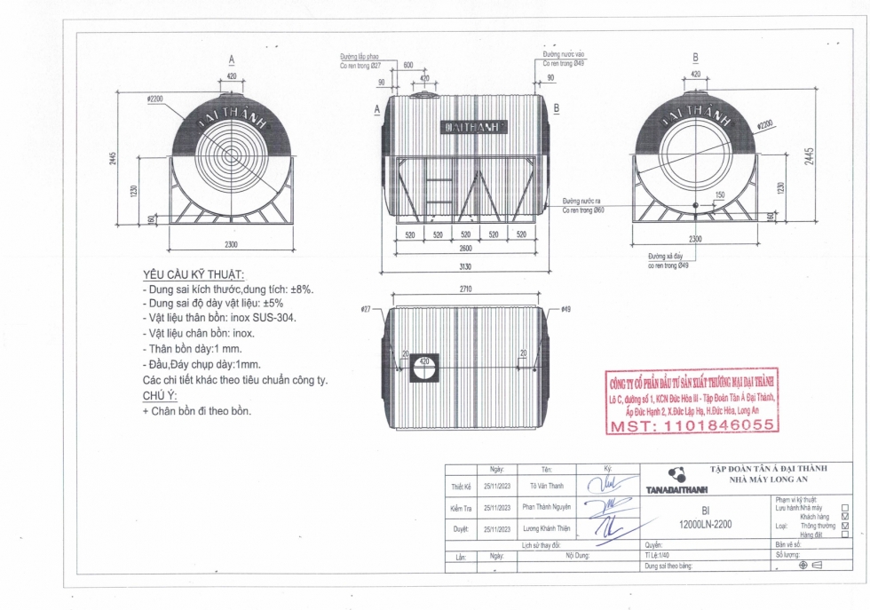 bang ve bon nuoc inox dai thanh 12000l