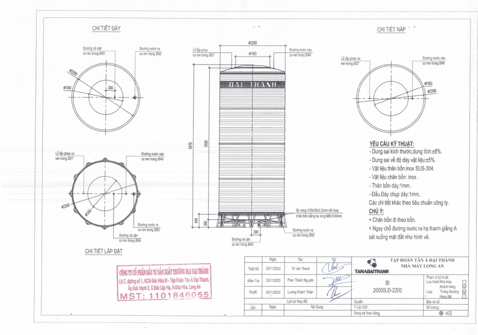 bang ve bon nuoc inox dai thanh 20000l dung