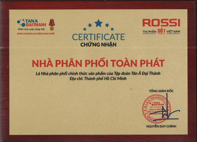 Chứng nhận nhà phân phối